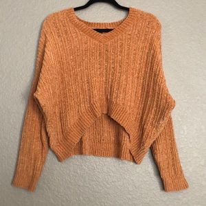 MUSTARD CROPPED SWEATER - KNITTED